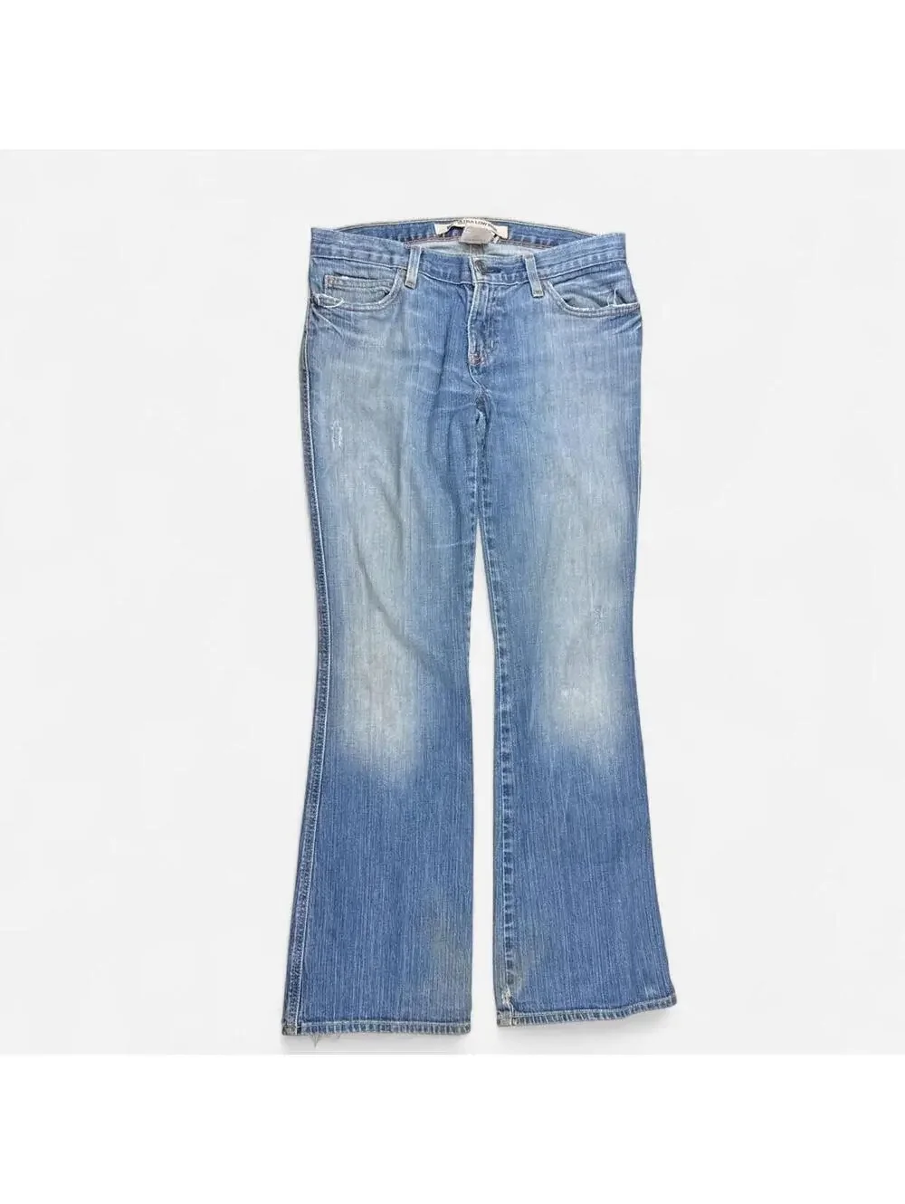Vintage Y2K Ultra Low Rise Bootcut Flare Jeans Medium Wash
